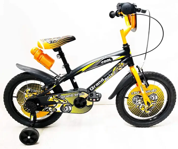 12 ” Kinderfahrrad 2 Bremsen mit Wasserflasche und schwarzem Frontschild