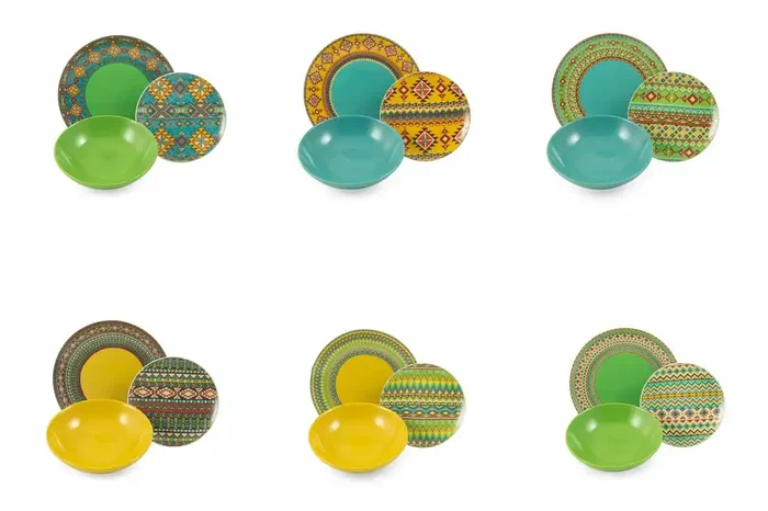 18-teiliges Tafelservice aus Porzellan und Steingut Villa d‘Este Home Tivoli Indian Summer