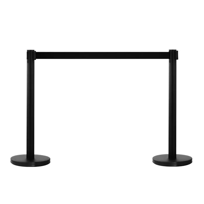 2 Colonnine Tendinastro di 2m in Acciaio Inox Nero Ø32×90 cm