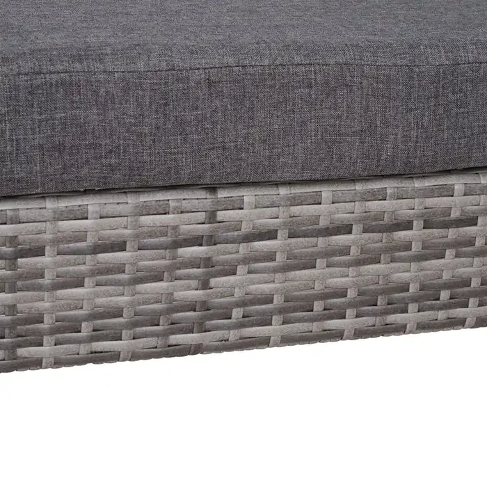 2-Sitzer-Gartenbanksofa aus grauem synthetischem Rattan und Aluminium 118 x 75 x 79 cm