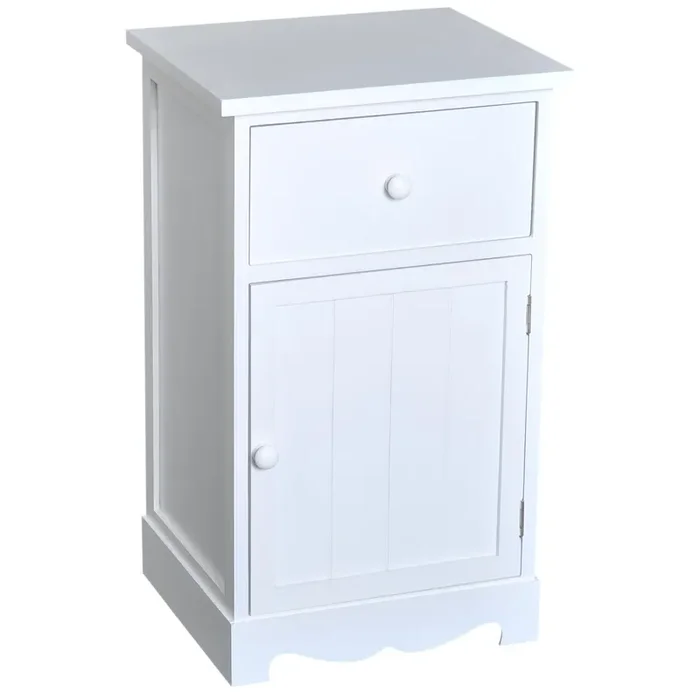 2er Set Nachttische mit weißer Schublade 35x30x59 cm