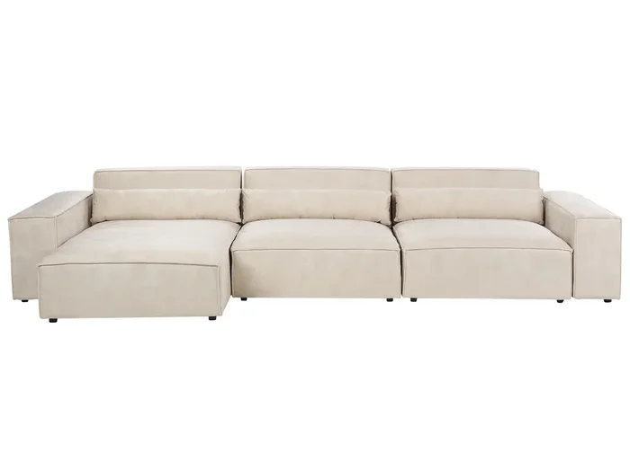 3 posti HELLNAR Velluto Beige chiaro Lato destro