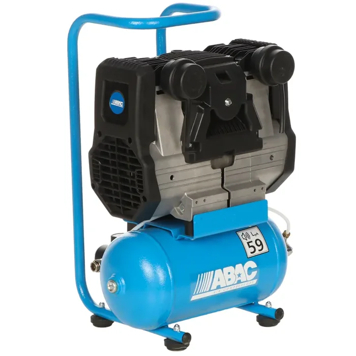 ABAC START QUIETE OS10 – Compressore aria elettrico monofase silenziato – Oil-less – Motore 1 HP – 6 lt