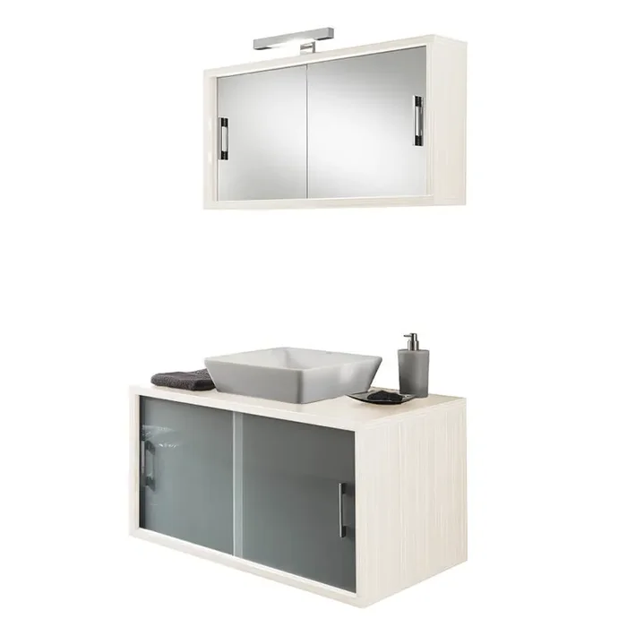 Abgehängter Badezimmerschrank Giava 01 Pino Bianco TFT