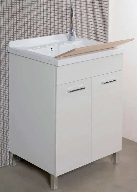 ABS Schrank 2 Türen Ambrosini Alyssa Weiß Gestreift Verschiedene Größen – 50x40cm