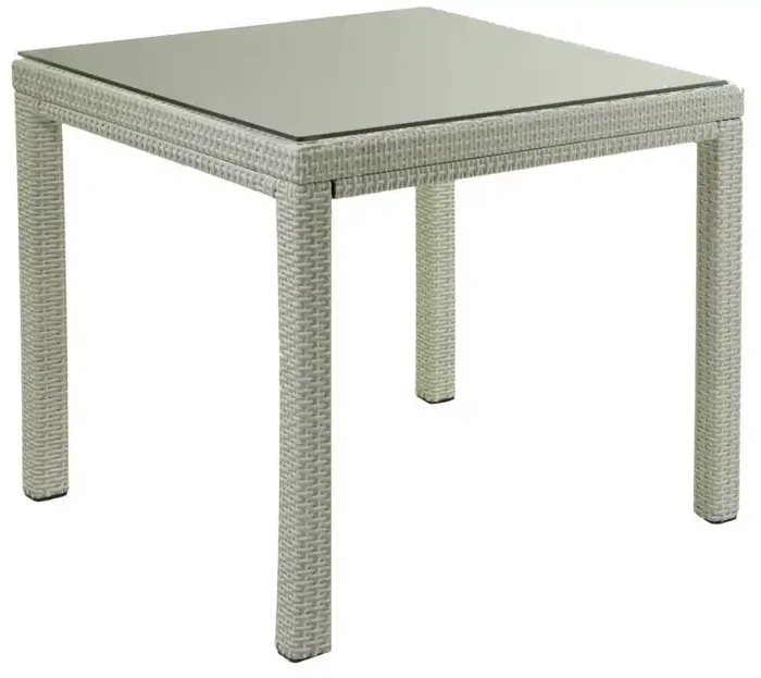 Adami Adila Gartentisch eckig Polyrattan grau Melange 90x90cm