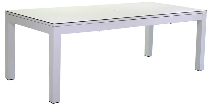 Adami Charlotte Rechteckiger ausziehbarer Gartentisch aus weißem Aluminium