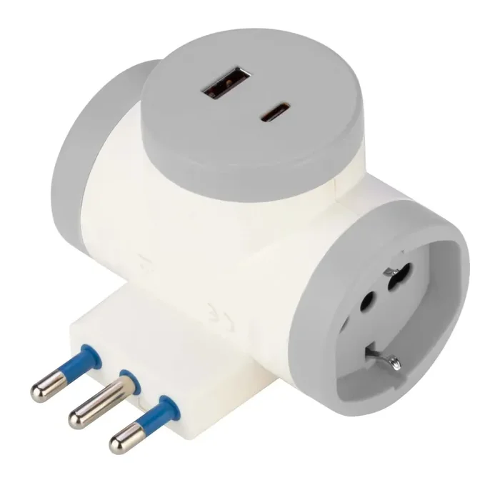 Adattatore 2 Prese 10/16 S 16A 2 Usb A+C