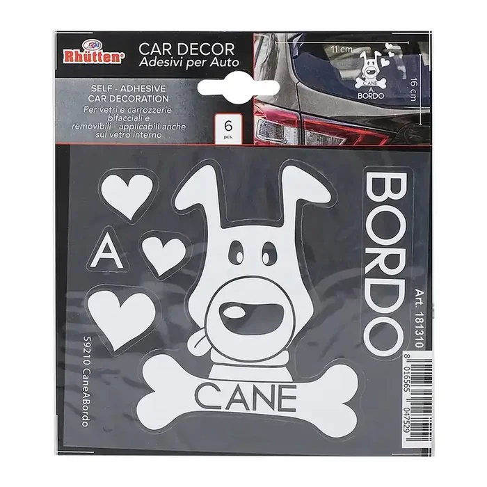 Adesivi per carrozzeria auto facilmente removibili “Cane a bordo”