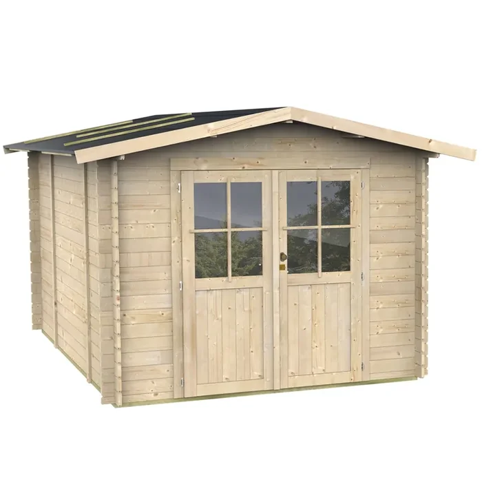 Alce Opera 254×276 – Casetta da giardino in legno – Con finestre e porta a doppia anta – 254x276x218 cm