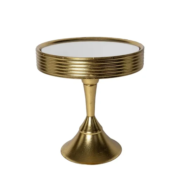 Alzata oro con specchio in metallo