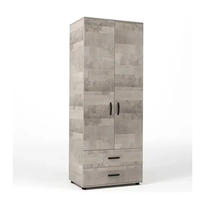 ARMADIO 2 ANTE + 2 CASSETTI 80X52X205 CM ROVERE PLAT.K355 IN KIT