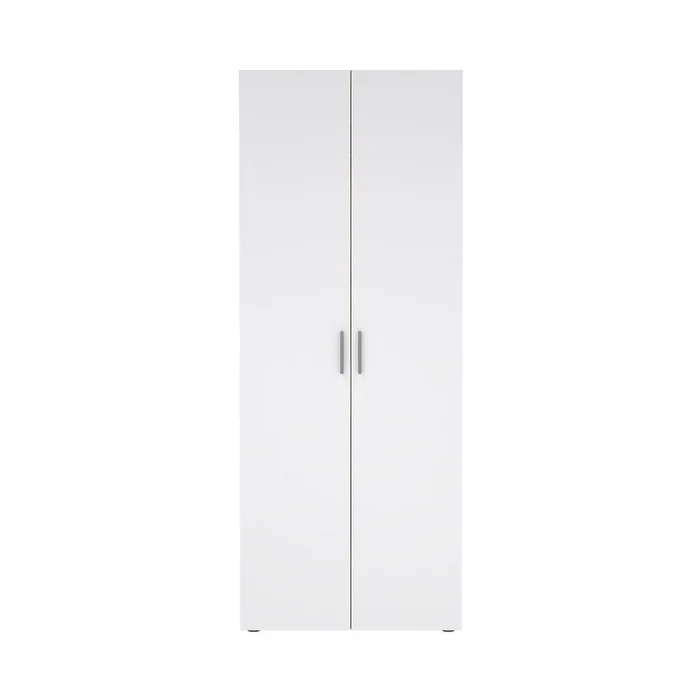 Armadio 2 ante rovere decorativo e bianco lucido H200,9 cm – LANA