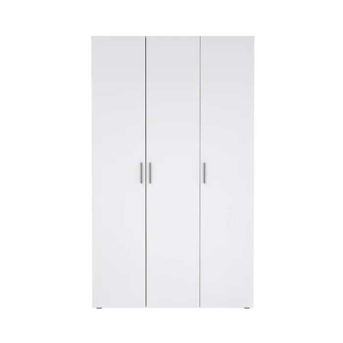 Armadio con 3 ante rovere decorativo e bianco lucido H200,9 cm – LANA