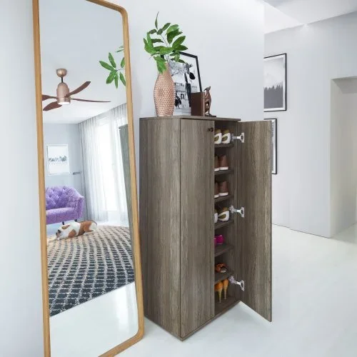 Armadio scarpiera 55x119h cm 2 ante rovere moro Vertigo