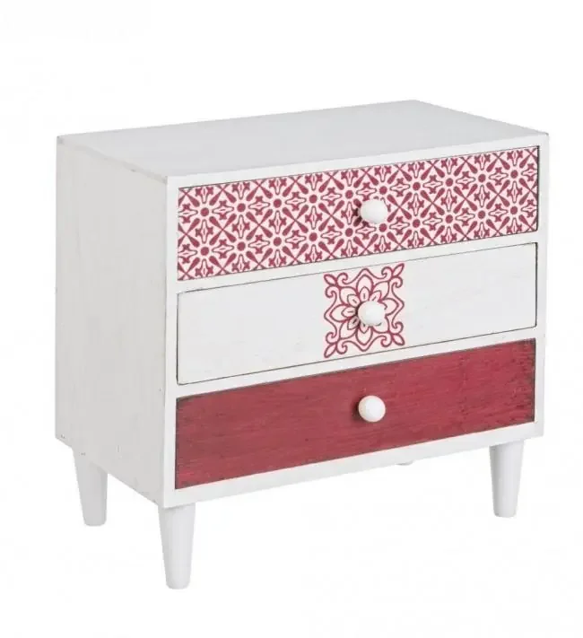 Aufbewahrung 3 Schubladen Barcelona Low in Holz