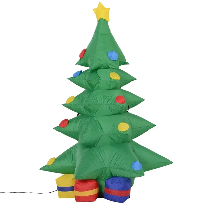 Aufblasbarer Weihnachtsbaum 120 cm aus Polyester mit LED-Lichtern