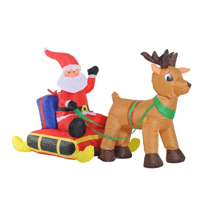 Aufblasbarer Weihnachtsmann mit LED für den Innen- und Außenbereich 152x72x122 cm