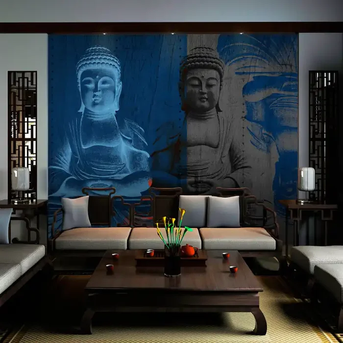 Aufkleber – Drei Inkarnationen von Buddha Wallpaper Erroi – 350 x 270 cm