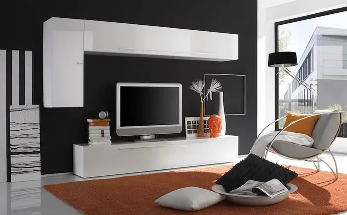 Ausgestattete Wand Wohnzimmermöbel 3 Möbel 244x36x170cm TFT Primo Glossy White