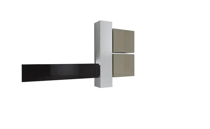 Ausgestattete Wand Wohnzimmermöbel 4 Hängemöbel 225x31x139cm TFT Boost Weiß und Anthrazit und Beige