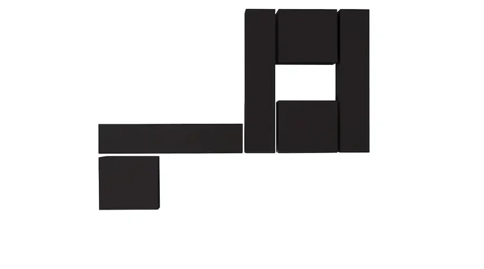 Ausgestattete Wand Wohnzimmermöbel 6 Hängemöbel 255x31x190cm TFT Boost Anthrazit