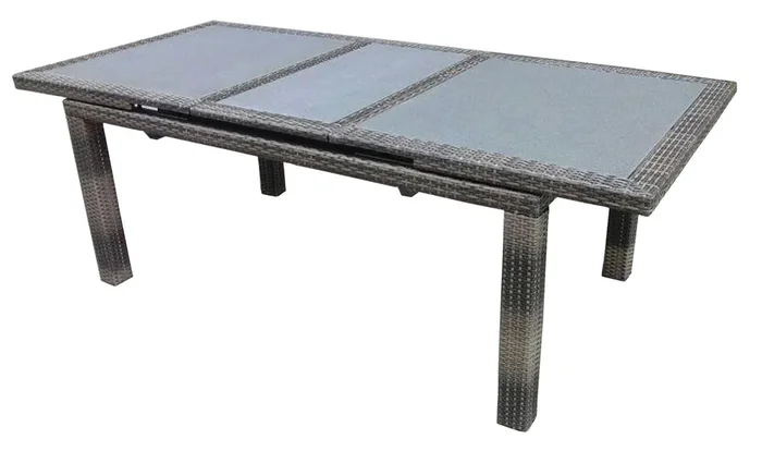 Ausziehbarer Gartentisch mit Korbglasplatte Vorghini Poitiers