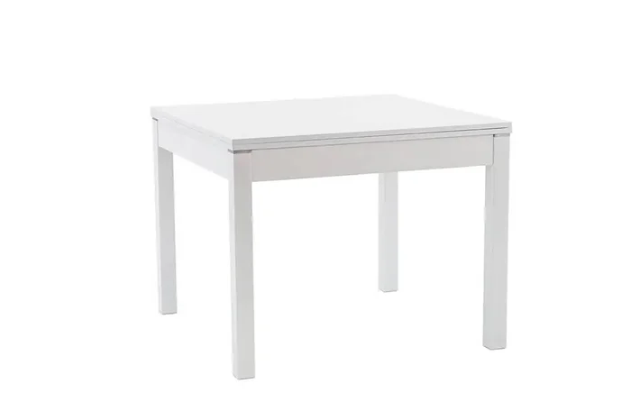 Ausziehbarer klappbarer Esstisch in Melamin 100 /200 x 100 x 78 cm TFT Raff glänzend weiß