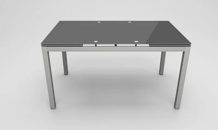 Ausziehbarer Tisch aus Metall 110 /170x70x76cm TFT Glas Grau