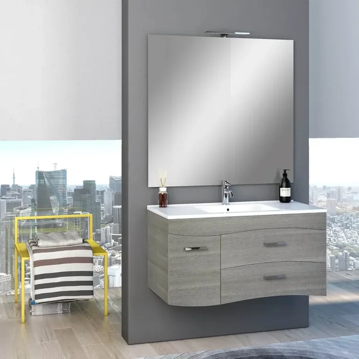Badezimmer-Hängeschrank 101 cm TFT Venus Grey White