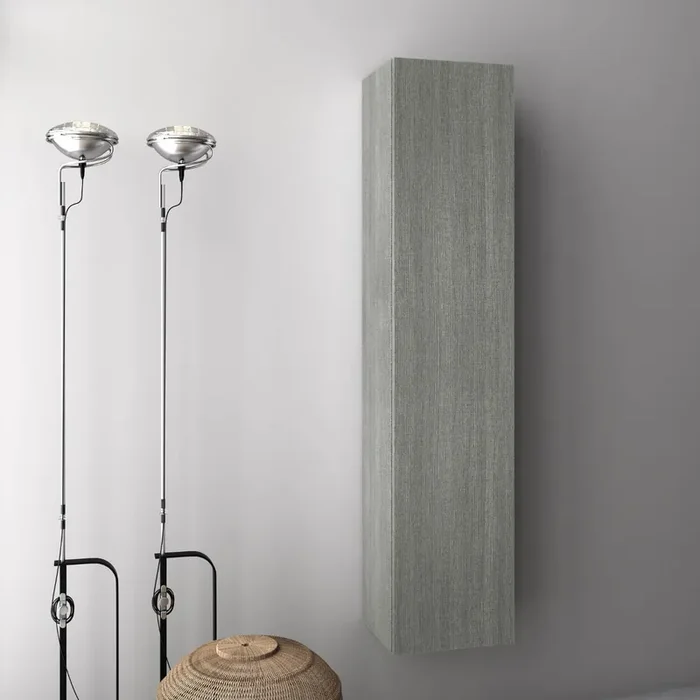 Badezimmer-Hängeschrank aus kratzfestem Melamin 160 x 32 x 35 cm TFT Luna Grey Rè di Londra