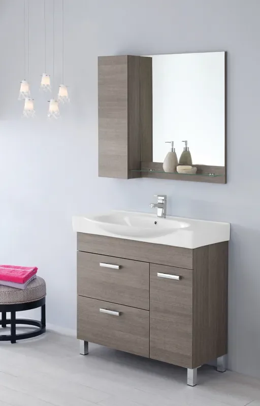 Badezimmermöbel Badezimmerkomposition 90 cm Eiche dunkel Issimo 90