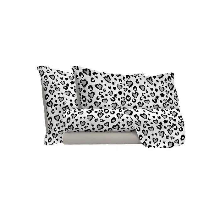 Bettlaken-Set mit Aufdruck oben und unten und Ingrid-Kissenbezügen in verschiedenen Größen – Single