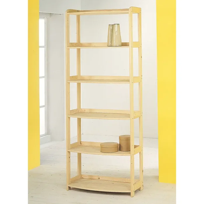 Bücherregal aus Holz 6 Regale 80x36x203cm Fumer Ellipse Rohe Tanne