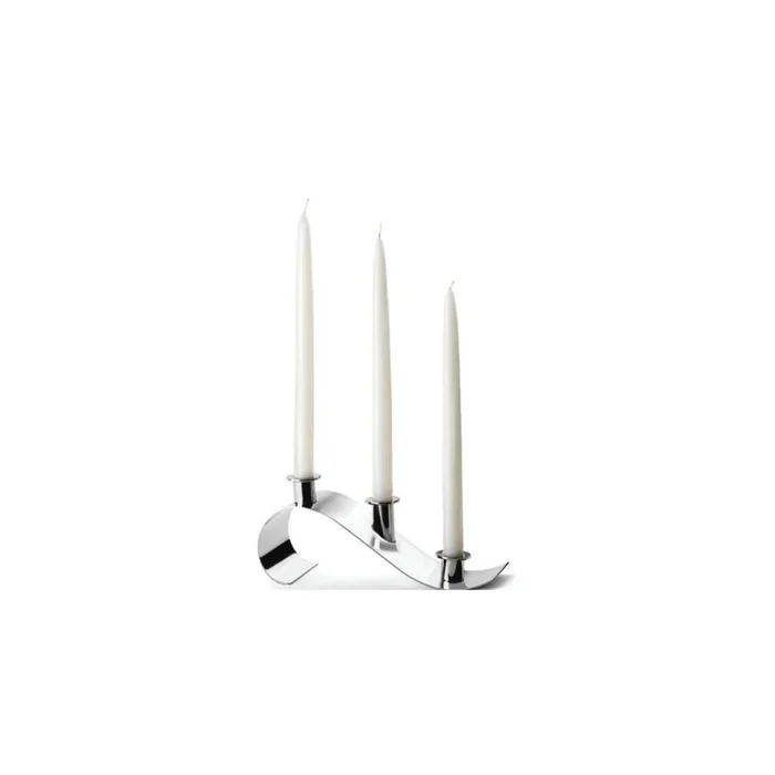 Candeliere con candele bianche in acciaio inox 18/10 S514B Elleffe Design