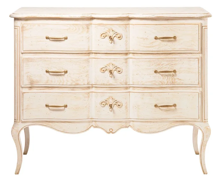 Cassettiera comò da salotto in legno 3 cassetti stile classico cm 120x52x103h