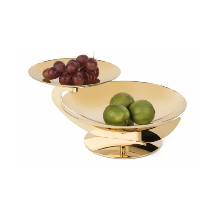 Centrotavola Grande Acciaio Dorato Elleffe Design