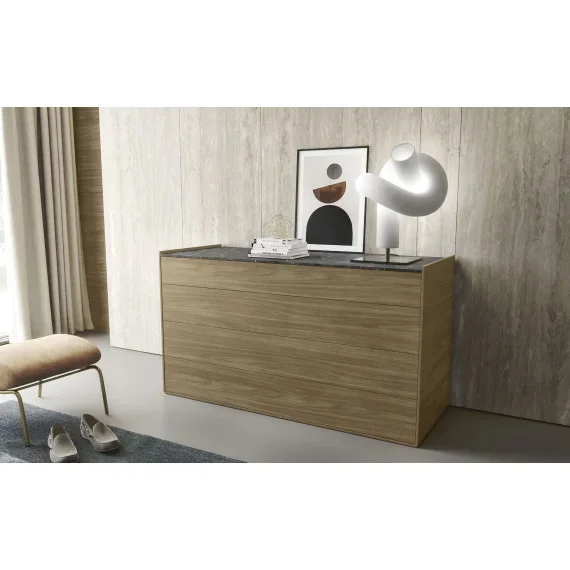 Comò maxi 4 cassetti con top effetto marmo o in nobilitato Spalla 10 Basic