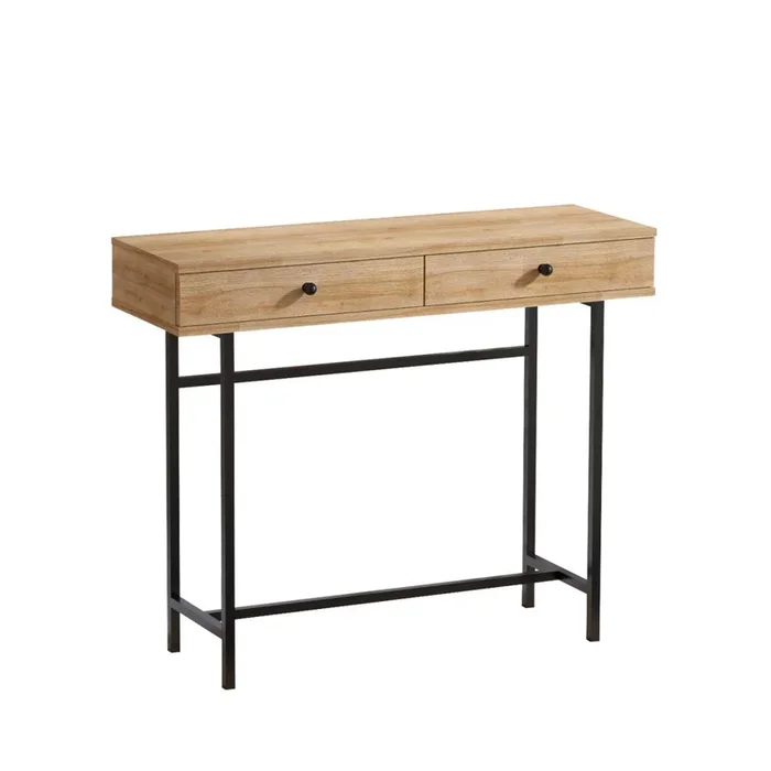 Console 2 cassetti decoro quercia e nero L100 cm – Esta