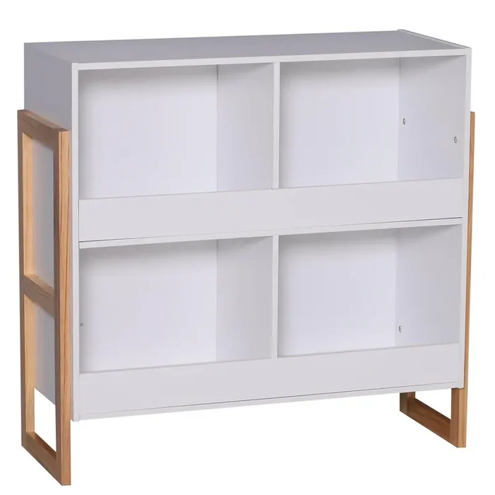 Cube Bücherregal Modernes Design Weißes Holz 86x34x82,5 cm