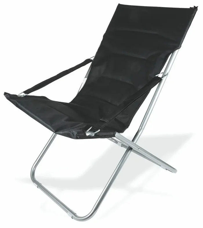 Faltbarer Canapone gepolsterter Liegestuhl aus Metall Soriani Black