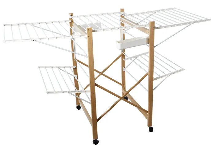 Faltbarer Wäscheständer 173 x 68 x 104 cm in der Metall- und Holzkollektion