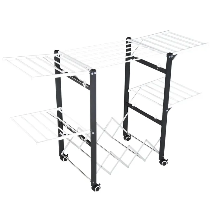 Faltbarer Wäscheständer aus Aluminium und Kunststoff 157,5 x 54 x 101 cm