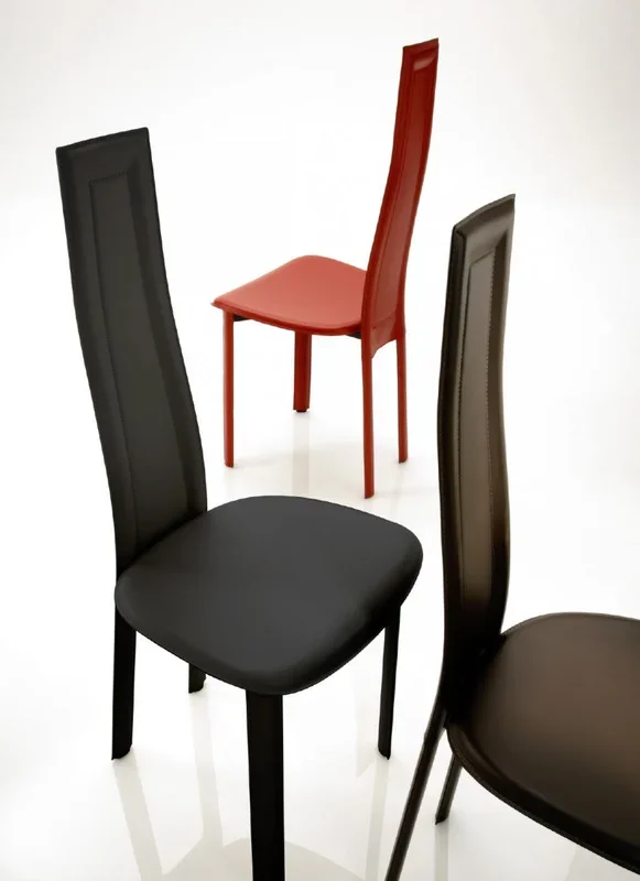 Floriana – Set da 2 Sedia moderna schienale alto Eurosedia in cuoio cm 45x47x108h – vari colori