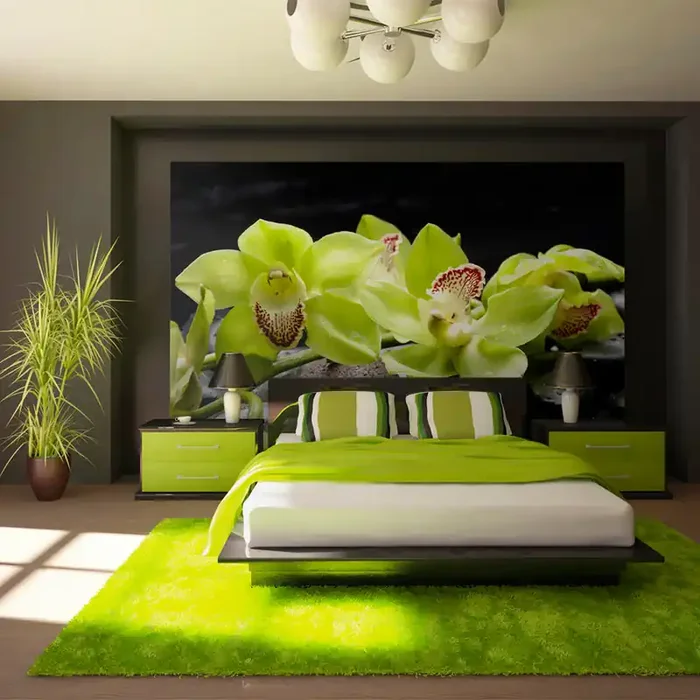 Fototapete – Stilleben mit Kieselsteinen und Orchideen Tapete Erroi – 200 x 154 cm