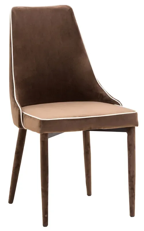 Gepolsterter Stuhl 47x57x88 cm in Samtstoff New Plana Plus Cappuccino