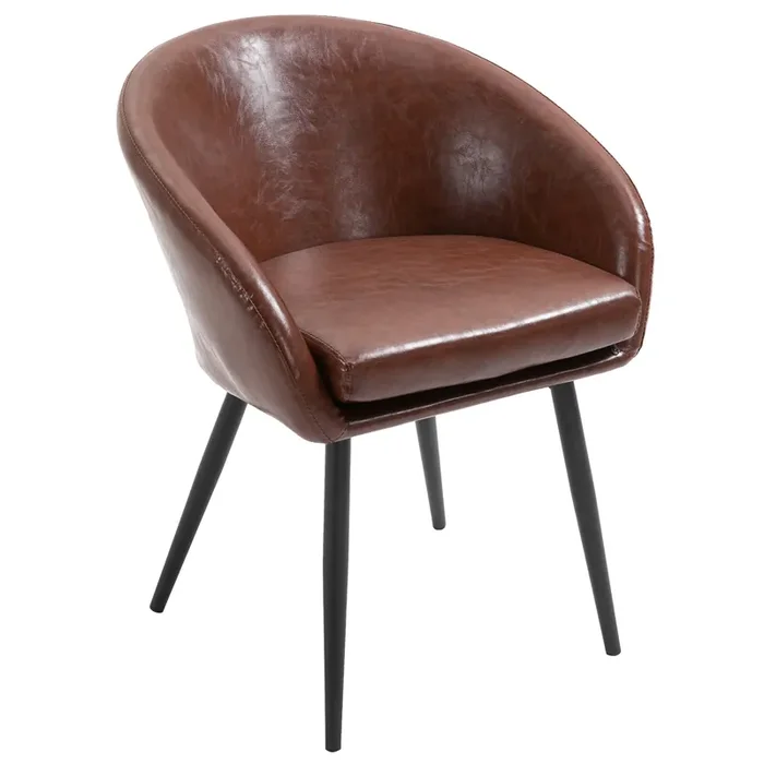 Gepolsterter Stuhl 61x58x74 cm in braunem Kunstleder