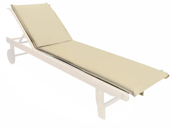 Gepolstertes Kissen für Sonnenliege aus Polyester 190x50x4cm Soriani Elfenbein