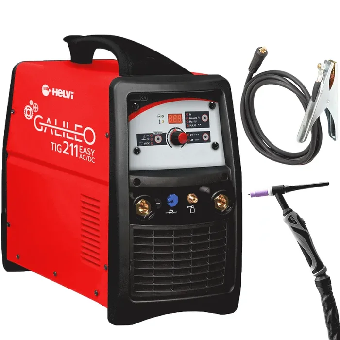 Helvi Galileo TIG 211 easy AC/DC – Saldatrice Inverter (MMA, TIG HF o LIFT) + KIT, corrente alternata/continua (AC-DC)