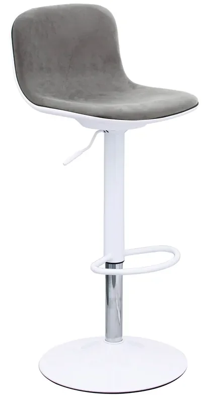 Hocker mit Gasdruckfeder und drehbarem Sitz aus Motti Boyd grauem Kunstleder